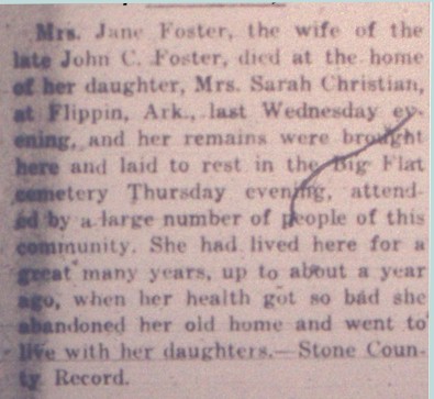 Janie Foster Obit